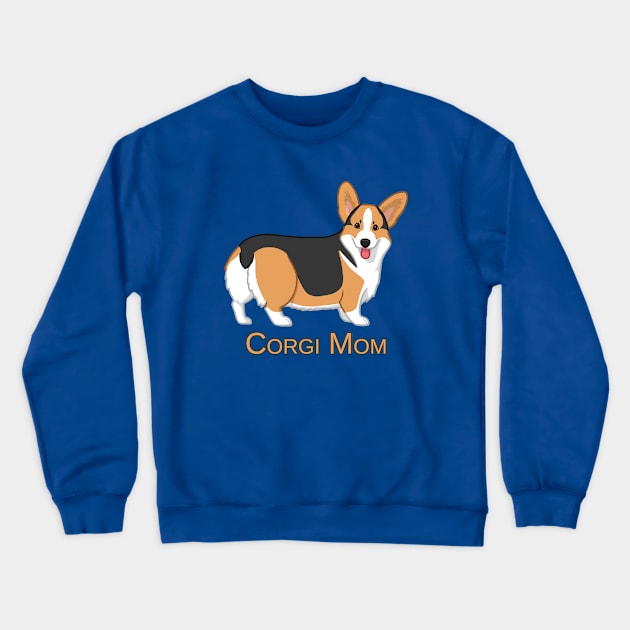 Cute Red Tricolor Pembroke Corgi Dog Mom Crewneck Sweatshirt by csforest